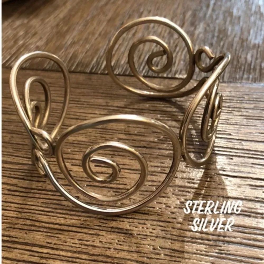 Vintage Silver Swirl Cuff Made in Mexico